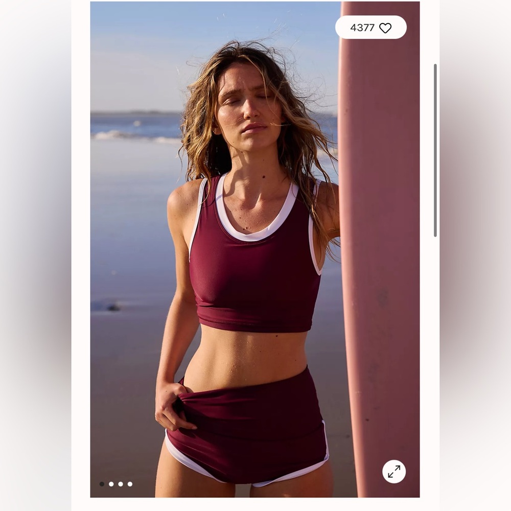 Salt Gypsy Surf Bikini TOP Merlot Wine XS/ NWT